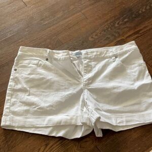 New York & Company White Jean Shorts Mid-Rise Summer Essential